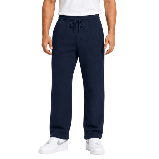 Men's Classic Heavyweight Fleece Open Bottom Sweatpants - Navy