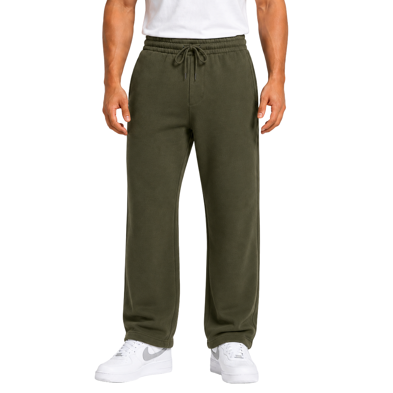 Men's Classic Heavyweight Fleece Open Bottom Sweatpants - Olive