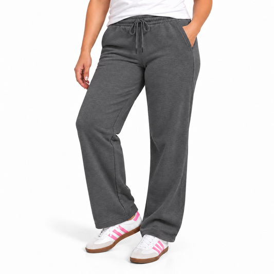 Women's Classic Heavyweight Fleece Open Bottom Sweatpants - Charcoal