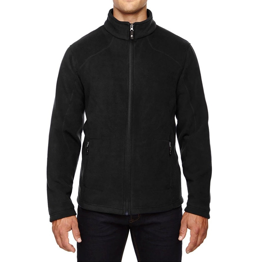 Men's Polar Fleece Full Zip Jacket in Black