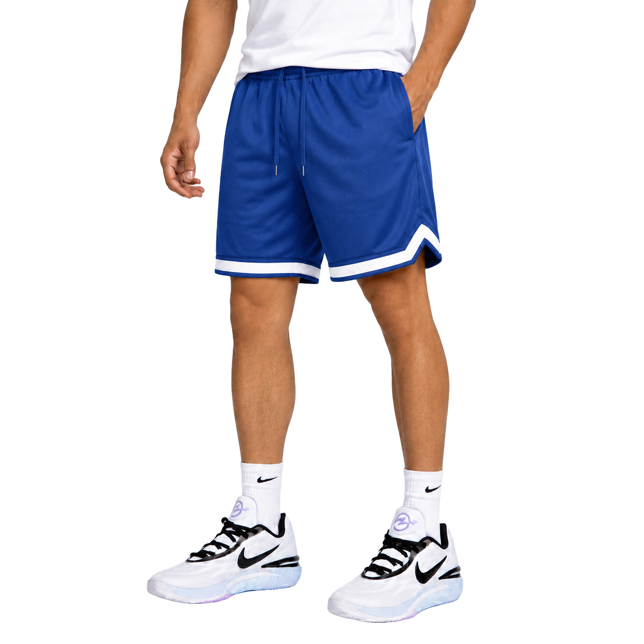 24 Pack Wholesale Men's Mesh Athletic Shorts in Royal Blue