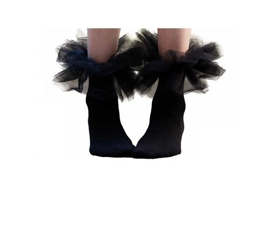 Wholesale girls ruffle tutu socks in ivory