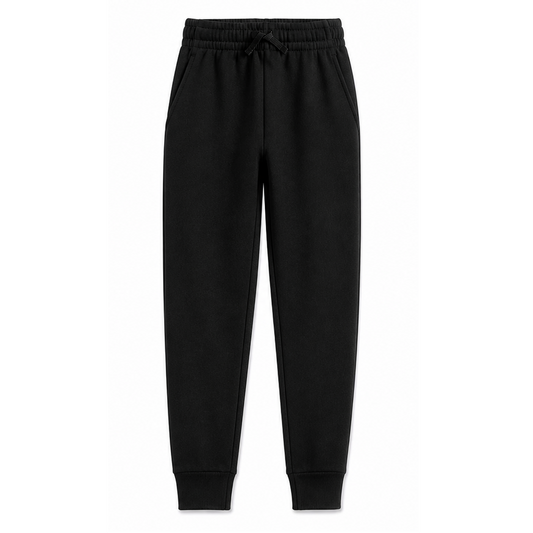 Youth Size Unisex Fleece Jogger Sweatpants in Black