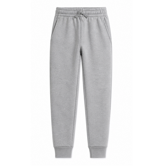 Youth Size Unisex Fleece Jogger Sweatpants in Heather Grey