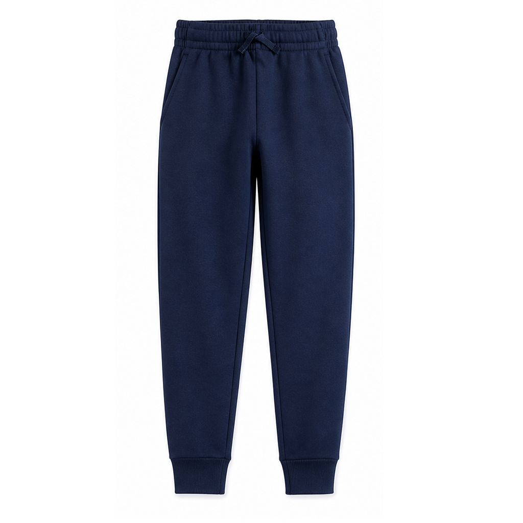 Youth Size Unisex Fleece Jogger Sweatpants in Navy