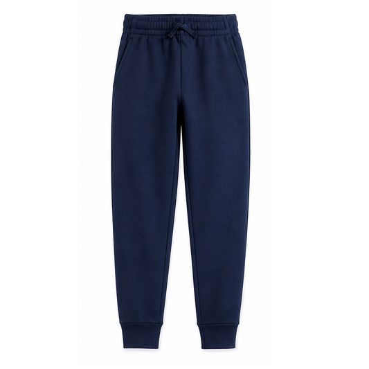 Youth Size Unisex Fleece Jogger Sweatpants in Navy