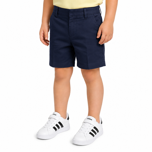 Toddler School Uniform Flat Front Shorts in Navy