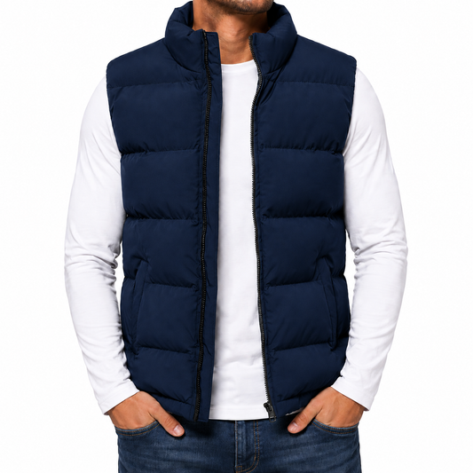 Men's Heavyweight Puffer Bubble Vest in Navy