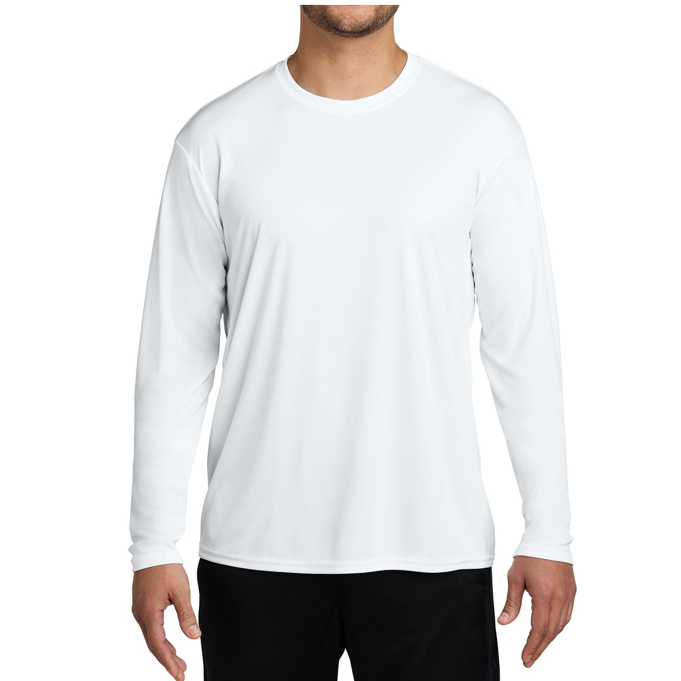 48 Pack Men's Performance Long Sleeve T-Shirt - White