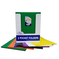 Wholesale 2 Pocket Poly Folders - Assorted Colors - 48 Per Case