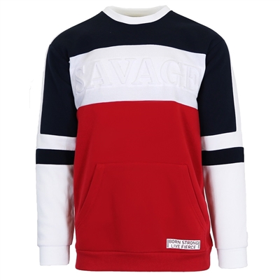 wholesale mens savage sweatshirt navy red white