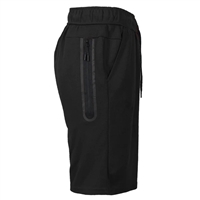 mens tech fleece shorts with long zipper in black