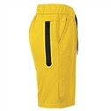 mens tech fleece shorts with long zipper in gold