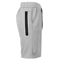 mens tech fleece shorts with long zipper in gray
