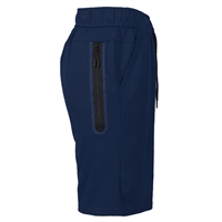 mens tech fleece shorts with long zipper in navy