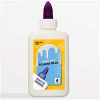 Wholesale White Washable Liquid Glue 4 oz - 48 Per Case