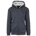 wholesale mens full zip sherpa hoodie charcoal grey