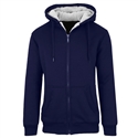 wholesale mens full zip sherpa hoodie navy blue