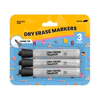 Wholesale 3 Pack of Dry Erase Markers in Black - 36 Packs Per Case