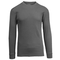 Wholesale Thermal Crewneck Long Sleeve Shirt in Charcoal