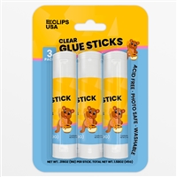 Wholesale 3 Pack of Clear Glue Sticks  - 48 Per Case