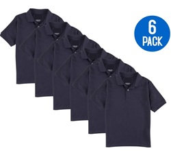 Wholesale Youth Short Sleeve School Uniform Polo Shirt Navy 6 Pack