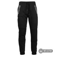 wholesale mens fleece sweatpants reflective black