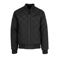 Wholesale Men's Quilted Bomber Jacket in Black