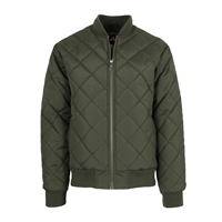Wholesale Men's Quilted Bomber Jacket in Olive