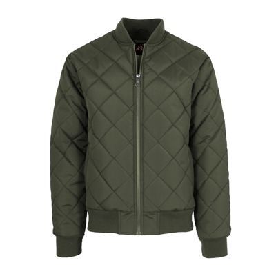 Wholesale Men's Quilted Bomber Jacket in Olive