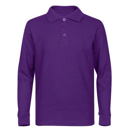hoogte seks Concentratie Wholesale Adult Size long Sleeve Pique Polo Shirt School Uniform in Purple.  High School Uniform polo