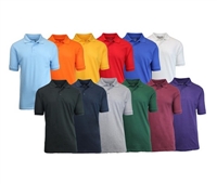 Wholesale Adult Size Short Sleeve Pique Polo Shirt School Uniform in Bulk. High School Uniform polo Shirts
