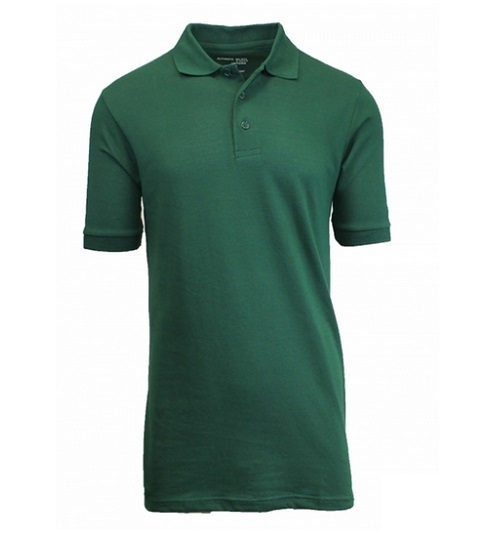 36 Pieces Adult SHORT Sleeve School Uniform Pique Polo Shirt in Hunter Green