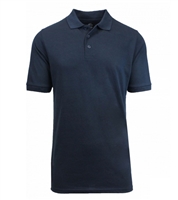 Wholesale Adult Size Short Sleeve Pique Polo Shirt School Uniform in Navy Blue. High School Uniform polo Shirts