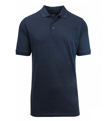 Wholesale Adult Size Short Sleeve Pique Polo Shirt School Uniform in Navy. High School Uniform polo Shirts by size