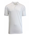 Wholesale Big Mens Short Sleeve Pique Polo Shirt School Uniform in White. High School Uniform polo Shirts