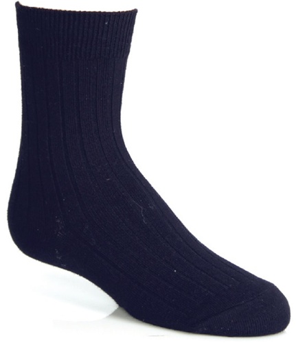 Shoe Size 9-2 1/2 Navy Ambra Memoi 3 Pair Pack Boys Crew Socks School Uniform Socks Cotton Blend 7-8 1/2