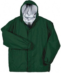 Wholesale Boys Fleece Lined School Uniform Jacket with Hood in Hunter Green