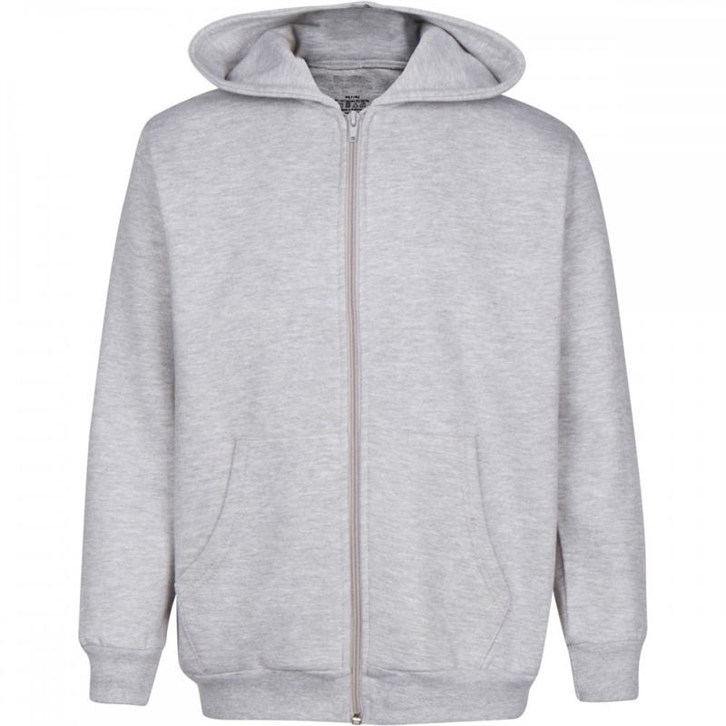24 Pieces Fleece Zip Up Hooded Sweatshirt in Heather Grey
