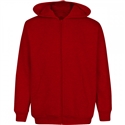 Wholesale Boys Fleece Zip Up Hooded Sweatshirt in Red