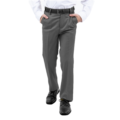Wholesale Boys Dress Pants with Belt in Grey - 24 Pants Per Case