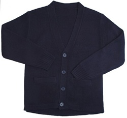 Wholesale School Uniform Kid's V-Neck Cardigan in Navy Blue