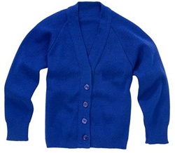 Wholesale School Uniform Kid's V-Neck Cardigan in Royal Blue