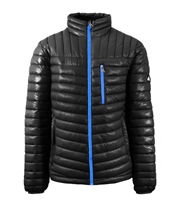 Wholesale Men's Quilted Bubble Jacket by Spire in Black with Blue Zipper