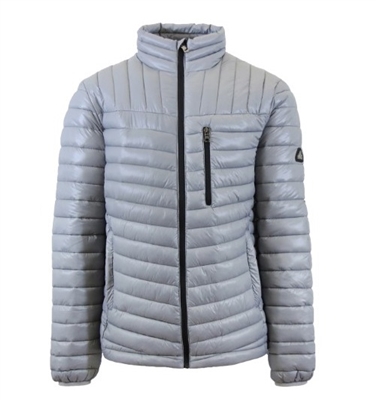 Wholesale Men's Quilted Bubble Jacket by Spire in Silver Grey