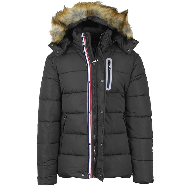 Wholesale Men's Heavyweight Snorkel Jacket by Spire in Charcoal Grey with  Removable Faux Fur Hood