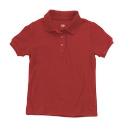 school uniform companies Junior Short Sleeve Jersey Knit Polo Shirt in Red