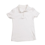 wholesale school uniforms Junior Short Sleeve Jersey Knit Polo Shirt in White