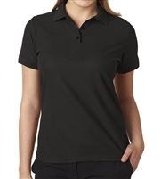 school uniform companies Junior Short Sleeve 3 Button Jersey Knit Shirt  in Black