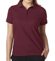 Wholesale Junior Short Sleeve 3 Button Jersey Knit Shirt  in Burgundy